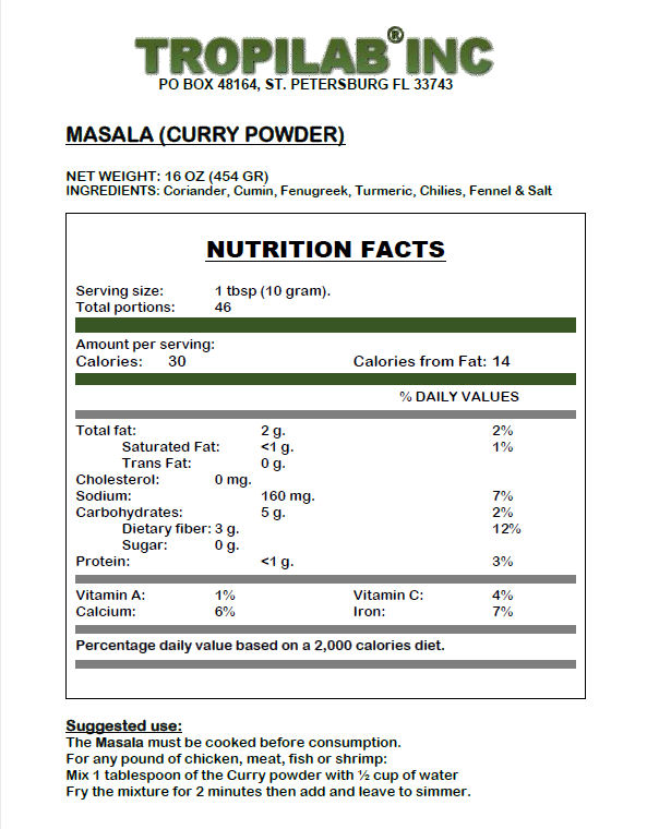 Masala receipt