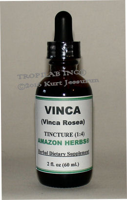 Vinca rosea-Periwinkle tincture - Tropilab. Periwinkle tincture for treatment of childhood leukemia, Hodgkin's disease, testicular
 cancer and cancerous tumors